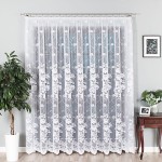 Firana żakardowa Kwiaty szer. 360x250 cm - na taśmie