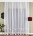 Woal haftowany biały wys.280 cm, firana na metry z aplikacją gipiurową