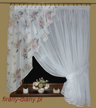 Firana woalowa RÓŻA szer. 300x160cm 