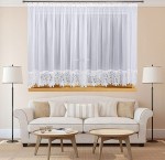 Firana prosta do salonu z gipiurą 30 cm, 400x145 cm  (1)