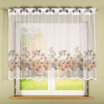 Firana gotowa Kwiaty z efektem wyszywania 240x135 cm - wsuwana na karnisz 