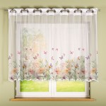 Firana gotowa Łąka z motylami 240x135 cm - wsuwana na karnisz