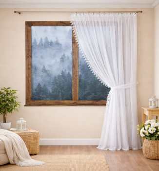 Firana z gipiurą, szer. 280 cm, wys. do 260 cm - prawa