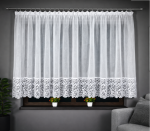 Firana z woalu z gipiurą 30 cm 500x140 cm – firana prosta na taśmie