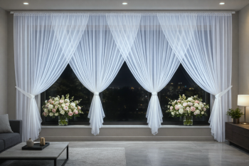 Firana do salonu i na balkon NATALIA – woalowa 800x240 cm, podpinane boki