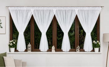 Firana woalowa do salonu 4 kokony 800x160 cm – elegancka biała firanka