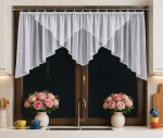 Krótka firana do kuchni Kopertowa 400x100 cm - woal kresz