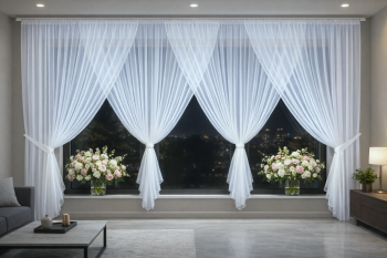Firana do salonu i na balkon NATALIA – woalowa 800x240 cm, podpinane boki