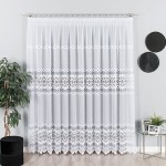 Firana żakardowa pasowa 018990, szyta na taśmie szer. 480 cm