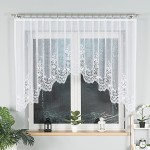 Krótka firana gotowa Berenika 330x130 - żakardowa